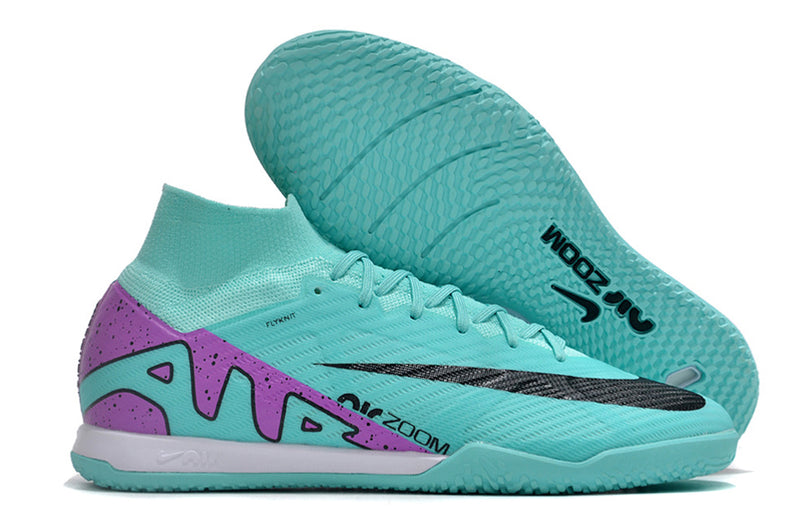 Chuteira Nike Air Zoom Mercurial Superfly 9 Elite Futsal Azul Rosa
