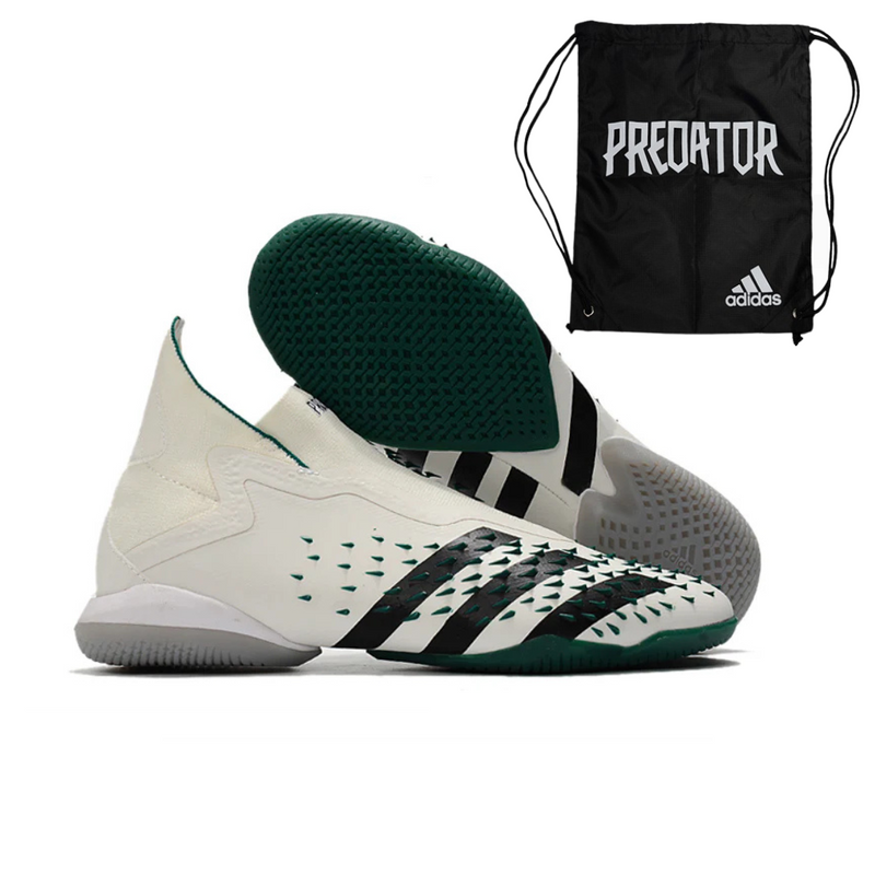 Chuteira Futsal Adidas Predator Freak+ Branco/Verde + Brinde