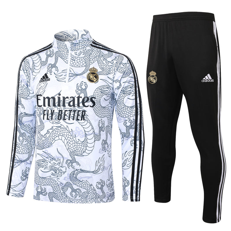 Conjunto Agasalho treino Real Madrid Branco 23/24