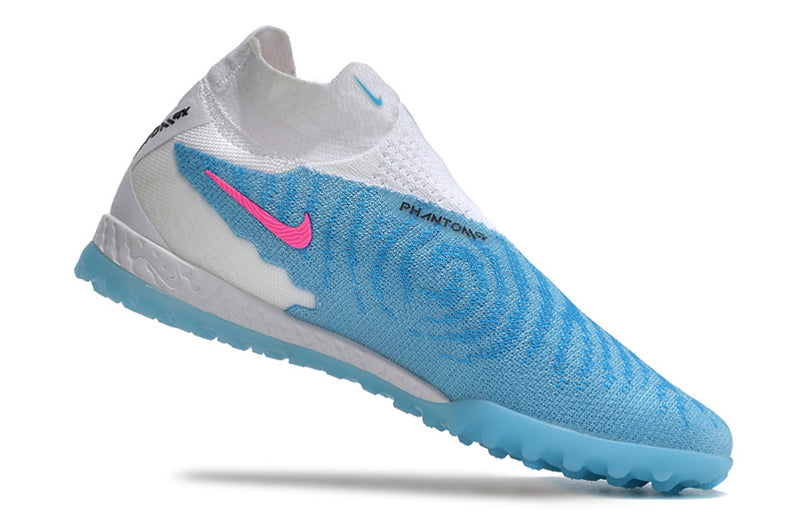 Chuteira Nike Phantom GX Pro Society cano azul