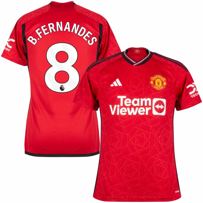 Camisa Manchester United Home B.Fernandes n° 8 2023-2024 (impressão oficial)