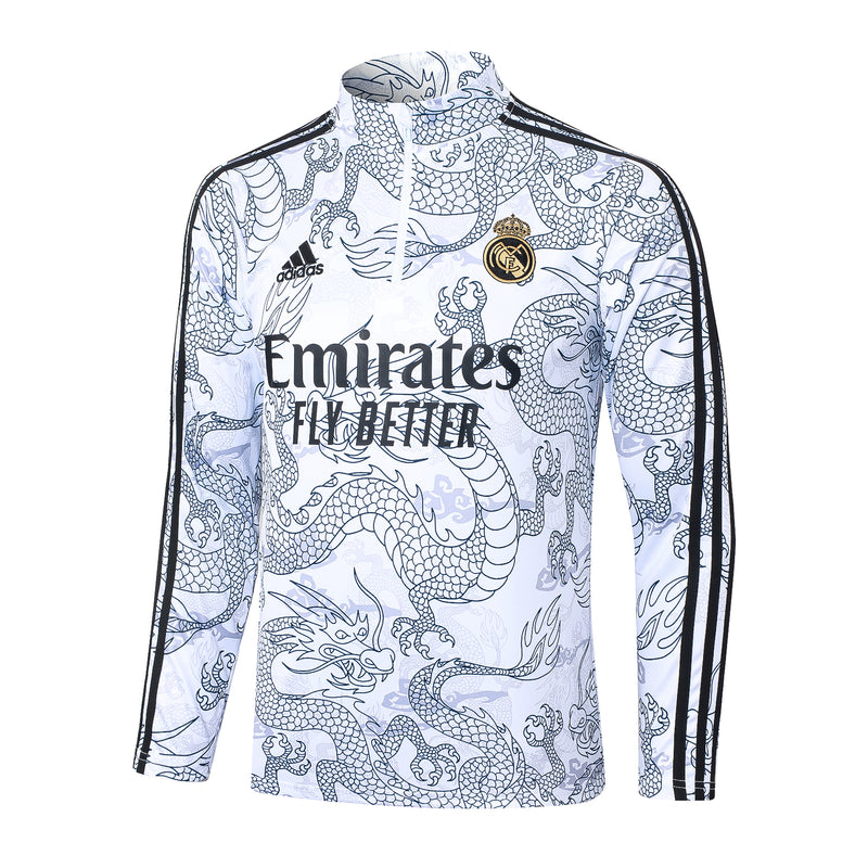 Conjunto Agasalho treino Real Madrid Branco 23/24