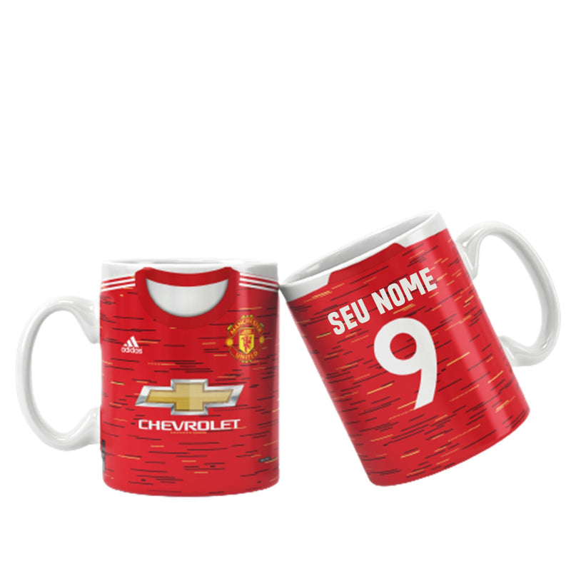 Caneca Camisa Manchester United cerâmica - Personalizável