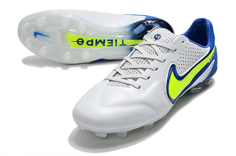 Chuteira de campo Nike Tiempo Legend 9 FG Elite Branco/Azul