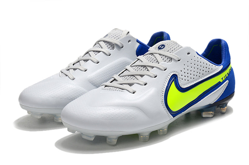 Chuteira de campo Nike Tiempo Legend 9 FG Elite Branco/Azul