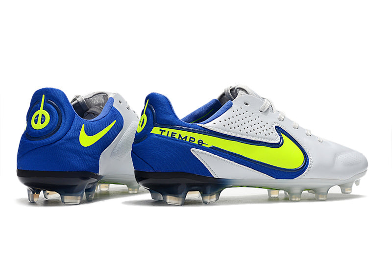 Chuteira de campo Nike Tiempo Legend 9 FG Elite Branco/Azul