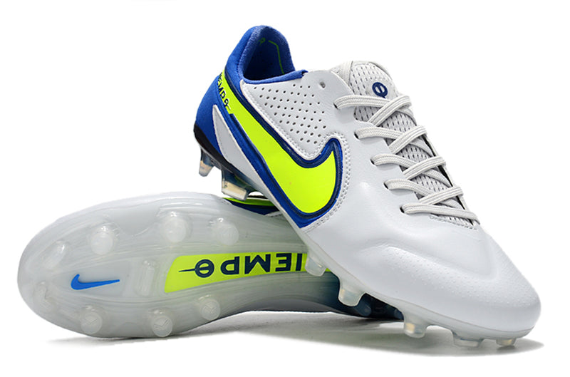 Chuteira de campo Nike Tiempo Legend 9 FG Elite Branco/Azul