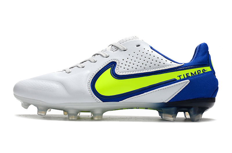 Chuteira de campo Nike Tiempo Legend 9 FG Elite Branco/Azul