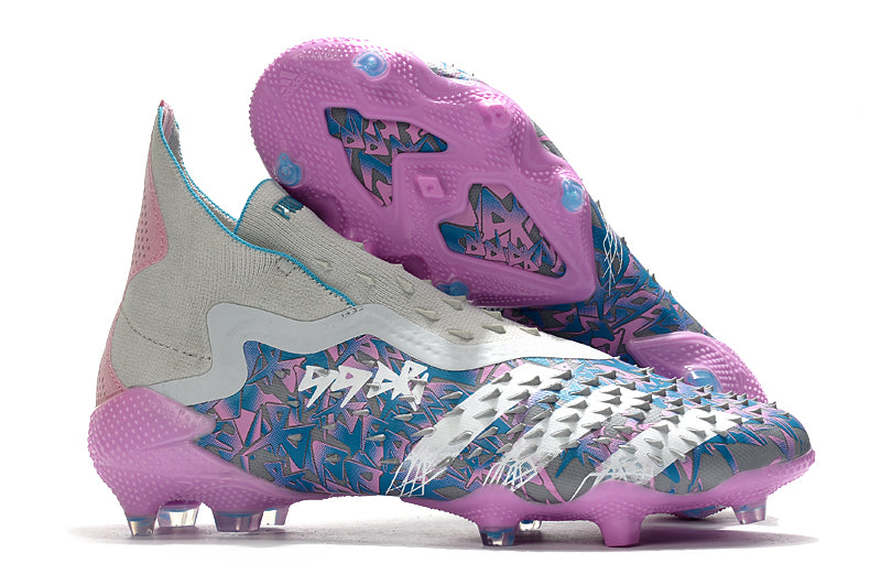 Chuteira Campo Adidas Predator Freak+  Rosa/Azul